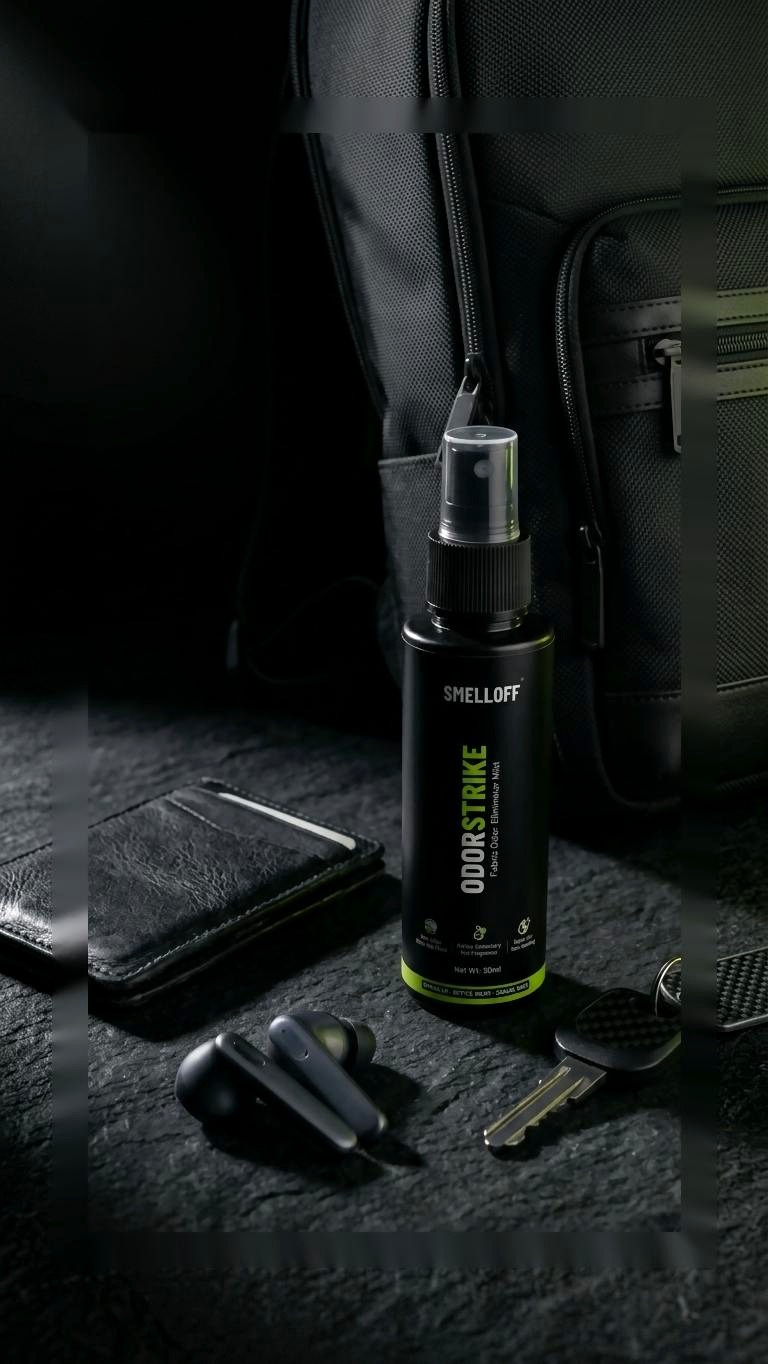 ODORSTRIKE 50ml pocket bottle with everyday carry items