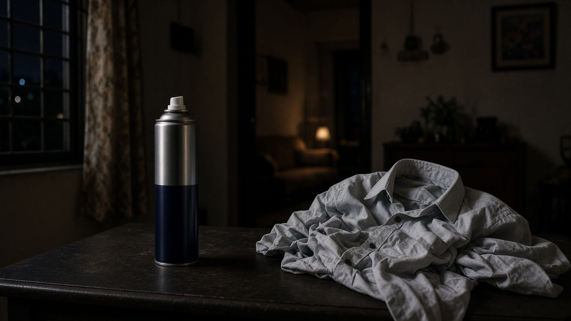 A man weighs up a decision, framing the comparison between Ambi Pur and ODORSTRIKE for clothing odor